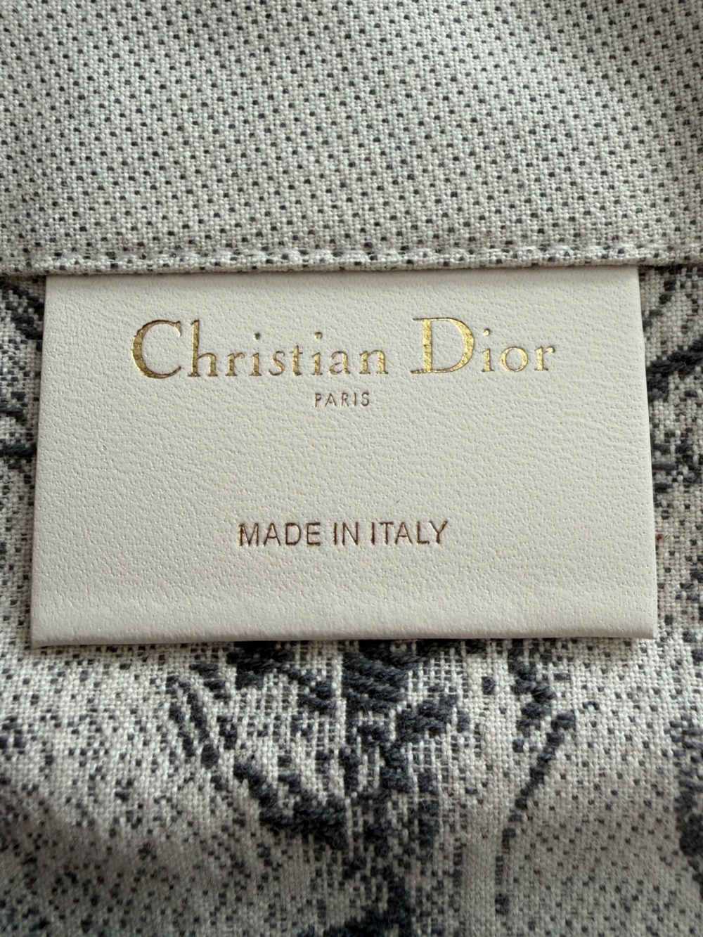 Christian Dior Grey Embroidered Logo Tote Shopping Bag - Picture 4 of 5